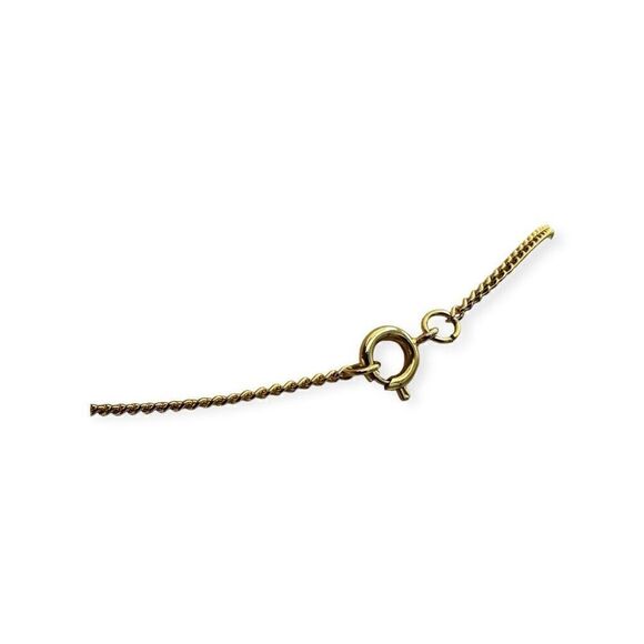 Handmade brown polished stone pendant necklace on a gold chain approx 18 inches - Picture 3 of 3